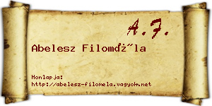 Abelesz Filoméla névjegykártya